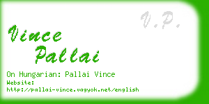vince pallai business card